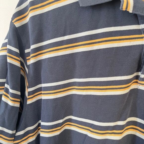 Polo Ralph Lauren Navy Yellow Stripe Short Sleeve Golf Polo Shirt - Picture 6 of 8